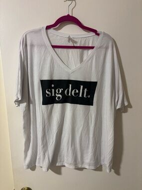 Bella + Canvas Sigma Delta Tau sig delt. Dolman Sleeve V-Neck T-Shirt